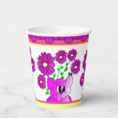 Whimsy Bright Pink Papieren Bekers (Links)
