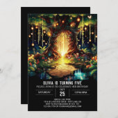 Whimsy Bright Woodland Digitale Verjaardag Kaart (Voorkant / Achterkant)