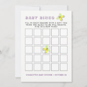 Whimsy Bunny Rabbit Baby shower Bingo Game Kaart (Voorkant)