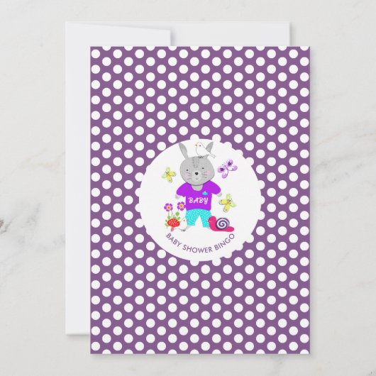 Whimsy Bunny Rabbit Baby shower Bingo Game Kaart (Achterkant)