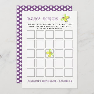 Whimsy Bunny Rabbit Baby shower Bingo Game Kaart
