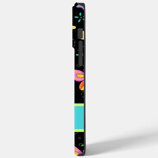 Whimsy Butterflies Black Name Persoonlijk Case-Mate iPhone Case (Achterkant / Links)