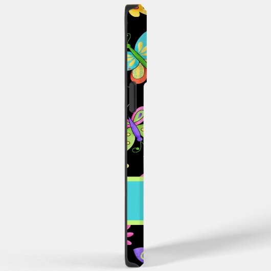 Whimsy Butterflies Black Name Persoonlijk Case-Mate iPhone Case (Achterkant / Rechts)