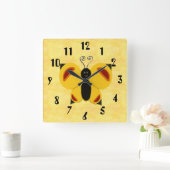 Whimsy Butterfly Vierkante Klok (Huis)