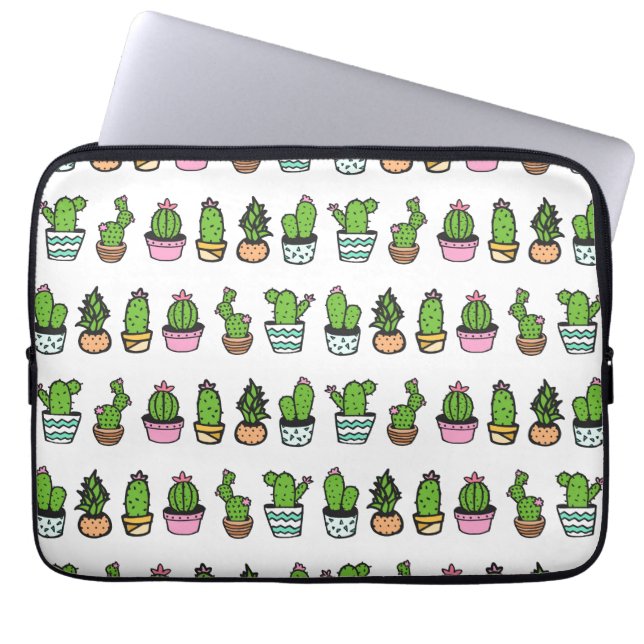 Whimsy Cactus Pots Laptop Sleeve (Voorkant)