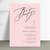 Whimsy Calligrafie Doop Roze Spaans Bautizo Kaart