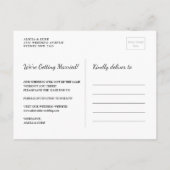 Whimsy Calligraphy Bewaar de datum Fotocollage Aankondigingskaart (Achterkant)