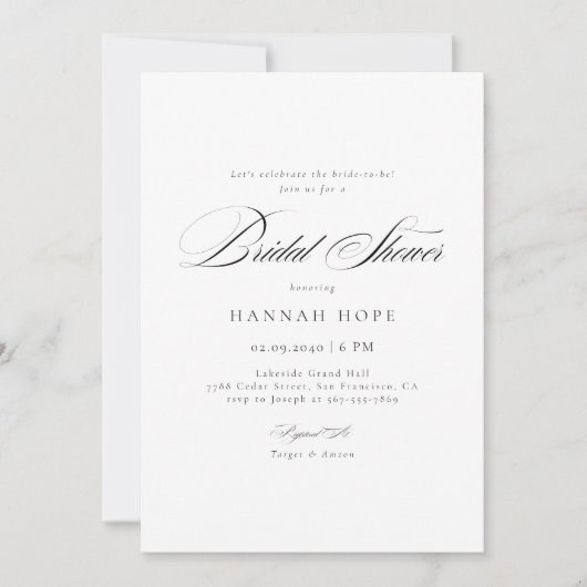 Whimsy Calligraphy Budget Huwelijk Vrijgezellenfee Kaart (Voorkant)