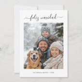 Whimsy Calligraphy Christmas Feliz Navidad Foto Feestdagenkaart (Voorkant)