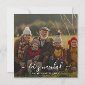 Whimsy Calligraphy Feliz Navidad Christmas Red Feestdagenkaart (Voorkant)