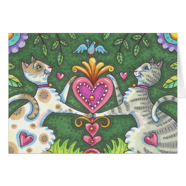 WHIMSY CATS VALENTIJNSDAG CARD Aanpassen (Voorkant Horizontaal)