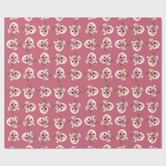 Whimsy Chickens-patroon Cadeaupapier (Vlak)