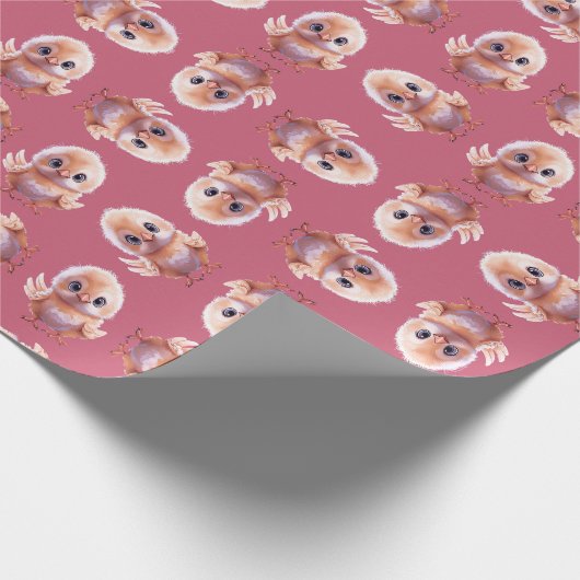 Whimsy Chickens-patroon Cadeaupapier (Hoek)