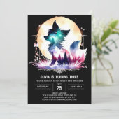 Whimsy Children Wolf Verjaardag Kaart (Staand voorkant)