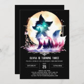 Whimsy Children Wolf Verjaardag Kaart (Voorkant / Achterkant)