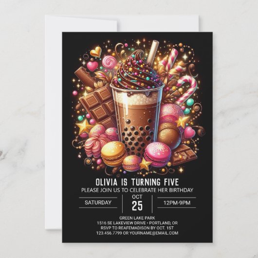 Whimsy Chocolate Candyland Digitale Verjaardag Kaart (Voorkant)