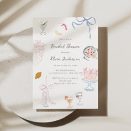 Whimsy Colorful Illustrated Bridal Shower Kaart