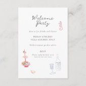 Whimsy Colorful Illustrated Wedding Details Informatiekaartje (Voorkant)