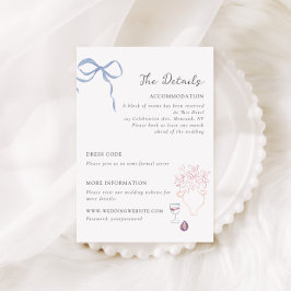 Whimsy Colorful Illustrated Wedding Details Informatiekaartje
