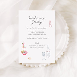 Whimsy Colorful Illustrated Wedding Details Informatiekaartje