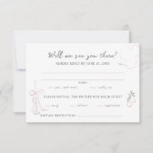 Whimsy Colorful Illustrated Wedding RSVP Kaartje (Voorkant)