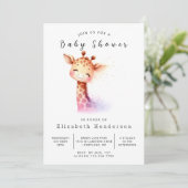 Whimsy Custom Giraffe Baby shower Kaart (Staand voorkant)