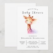 Whimsy Custom Giraffe Baby shower Kaart (Voorkant / Achterkant)