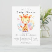 Whimsy Custom Giraffe Baby shower Kaart (Staand voorkant)