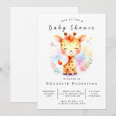 Whimsy Custom Giraffe Baby shower Kaart (Voorkant / Achterkant)