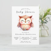 Whimsy Custom Owl Baby shower Kaart (Staand voorkant)