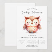 Whimsy Custom Owl Baby shower Kaart (Voorkant / Achterkant)