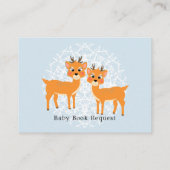 Whimsy Deer Hearts Winter Baby shower Boek Verzoek Informatiekaartje (Achterkant)