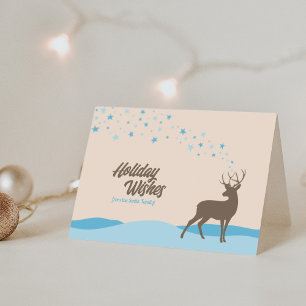 Whimsy Deer Vakantie Wensen Gevouwen Wenskaart Kaart