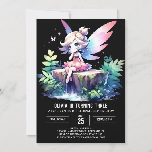 Whimsy Design Sprookjesverjaardag Kaart (Voorkant)