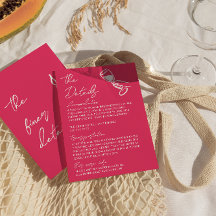 Whimsy Diep Roze Hand Getekende Huwelijksdetails