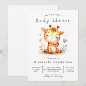 Whimsy Digital Giraffe Baby shower Kaart (Voorkant / Achterkant)