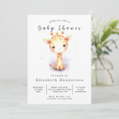 Whimsy Digital Giraffe Baby shower Kaart (Staand voorkant)
