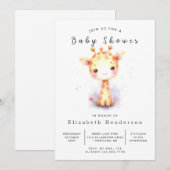 Whimsy Digital Giraffe Baby shower Kaart (Voorkant / Achterkant)