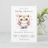 Whimsy Digital Owl-Baby shower Kaart (Staand voorkant)