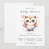 Whimsy Digital Owl-Baby shower Kaart (Voorkant / Achterkant)