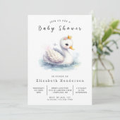 Whimsy Digital Swan-Baby shower Kaart (Staand voorkant)