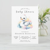 Whimsy Digital Swan-Baby shower Kaart (Staand voorkant)