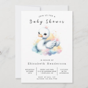Whimsy Digital Swan-Baby shower Kaart