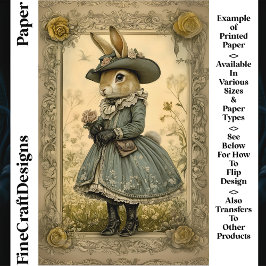 Whimsy  Doe Konijn, Bloem Scrapbook Papier