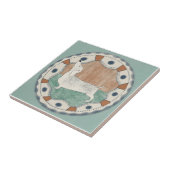 Whimsy Dog Mint Blue Terracotta Teal Aqua Tegeltje (Zijkant)