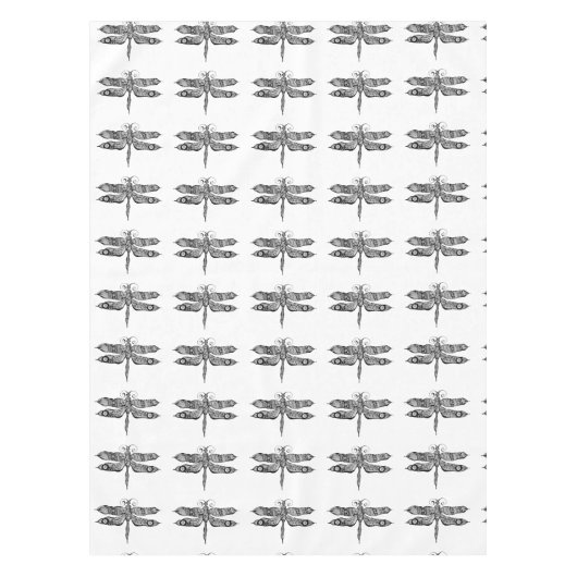 Whimsy Dragonfly Doodle Art Tafelkleed (Voorkant)