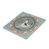 Whimsy Duck Mint Blue Terracotta Teal Aqua Tegeltje (Zijkant)