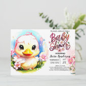 Whimsy Duckling Baby shower Kaart (Staand voorkant)