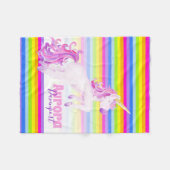 Whimsy eenhoorn galop regenboog naam deken (Voorkant (Horizontaal))