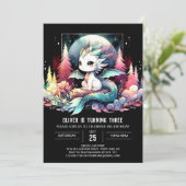 Whimsy Elegant Dragon Verjaardag Kaart (Staand voorkant)